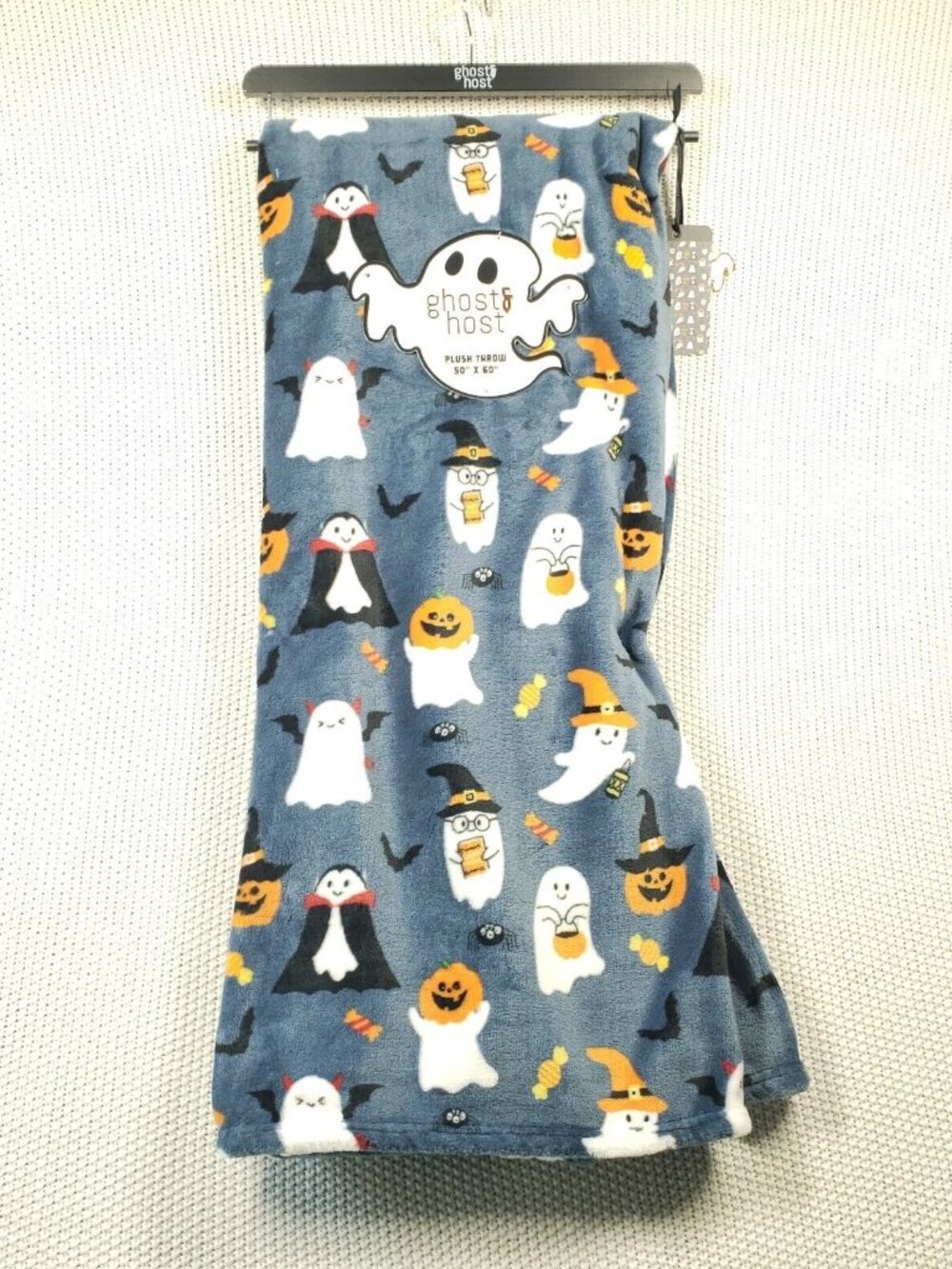 Ghost and Host Plush Throw Blanket 50 x 60" Ghosts Dracula Pumpkins by Halloween